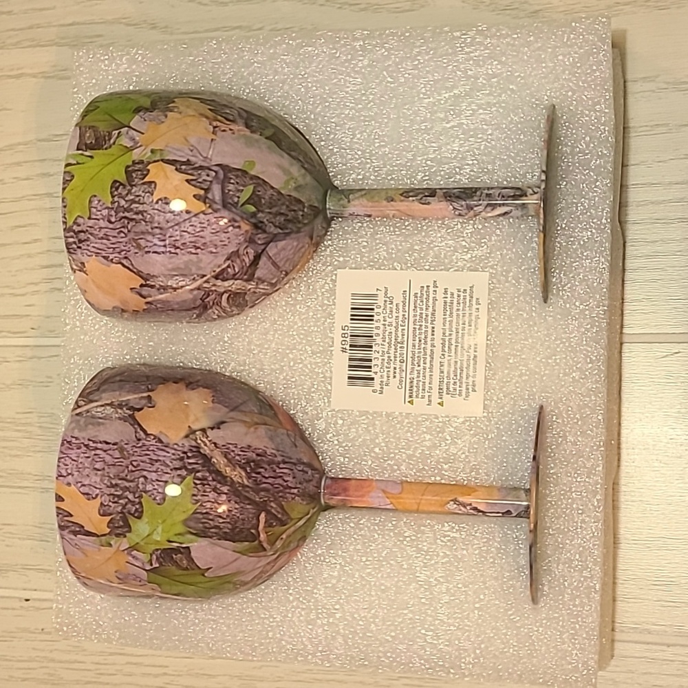 Stainless Steel Camo Wine Goblets